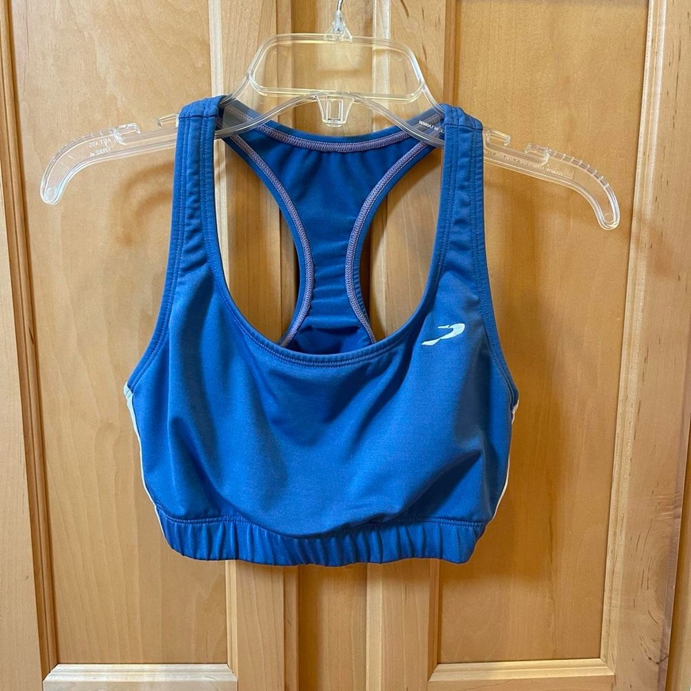 Prospirit Blue sports bra with white stripes Size small